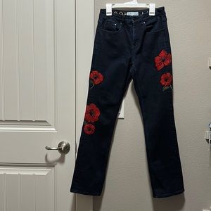 Kate Spade Broome Street Floral Dark Jeans sz 24